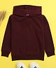 NUSYL Full Sleeves Solid Hooded Sweatshirt - Maroon