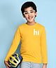 NUSYL Full Sleeves Hi Printed T-shirt - Yellow