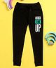 NUSYL Never Give Up Placement Printed Unisex Track Pants - Black
