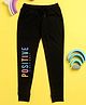 NUSYL Positive Vibes Only Text Printed Track Pants - Black
