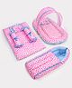 ZOE Bedding Set, Sleeping Bag & Mosquito Net Gadda Combo Set of 3 Polka Print - Pink