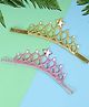 Bhoomi Collection Set of 2 Glitter Embellished Crown Headbands - Gold & Light Pink