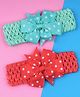 Bhoomi Collection Set of 2 Sequin Bow Embellished Headbands - Green & Peach