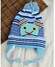 Passion Petals Animal Design Woollen Cap  - Light Blue