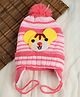 PASSION PETALS Tiger Detail Design Girls Winter Warm Cap - Light Pink