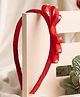 Ribbon candy Loopy Hair Band With Pearls Detailing - Red