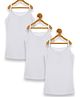 Kiddopanti Pack Of 3 Sleeveless Solid Slips - White