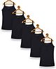 Kiddopanti Pack Of 5 Sleeveless Solid Slips - Black