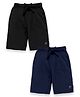 Kiddopanti Pack Of 2 Placement Printed Shorts - Jet Black & Navy Blue