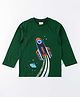 JusCubs Full Sleeves Spaceship Rocket Printed Tee - Dark Green