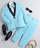 Jeet Ethnics Full Sleeves Solid Coat Suit Set - Light Blue