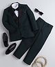 Jeet Ethnics Full Sleeves Solid Four Piece Coat Suit - Green