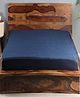 Hosta Homes Pure Cotton Double Bed Queen Size Dust Proof Terry Mattress Protector - Blue