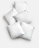 Hosta Homes Cotton Fabric Filled with Microfibre Cushion Fillers Set of 5 - White