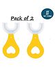 Tiny Tycoonz Soft Sillicone U Shaped Toothbrush Pack of 2 - Yellow