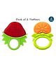 Tiny Tycoonz Fruit Shape Silicone Teether Pack of 2 - Multicolor