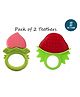 Tiny Tycoonz Fruit Shape Silicone Teether Pack of 2 - Multicolor