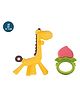 Tiny Tycoonz Fruit Shape and Giraffe Shaped Silicone Teether Pack of 2 - Multicolor