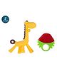 Tiny Tycoonz Fruit Shape and Giraffe Shaped Silicone Teether Pack of 2 - Multicolor