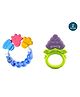 Tiny Tycoonz Fruit Shape and Rattle Silicone Teether Pack of 2 - Multicolor