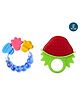 Tiny Tycoonz Fruit Shape and Rattle Silicone Teether Pack of 2 - Multicolor