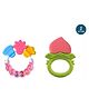 Tiny Tycoonz Fruit Shape and Rattle Silicone Teether - Pack of 2 - Multicolor