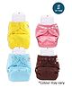 Tiny Tycoonz Pack of 4 Reusable and Washable Diapers with 4 Microfiber extra absorvent seven layers Inserts - Multicolor