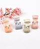 Footprints Pack Of 4 Organic Cotton Teddy Face Designed Colour Block Anti Skid Socks - Multi Colour