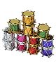 AMFIN Christmas Drum Decoration for Tree Pack of 12 - Multicolor