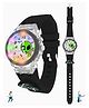Spiky 100% Accuracy Silicone Spiky Sporty Analogue Watch Spaceship Design- Black