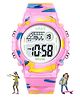 Spiky Round Digital Sports Watch - Pink