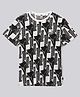 PUMA Cotton Knit Half Sleeves Power AOP Tee - White Black