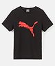 PUMA Cotton Knit Half Sleeves Cat Logo Tee -  Black