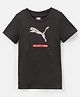 PUMA Cotton Knit Half Sleeves Logo Print Better Tee Kids -  Black
