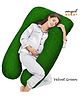 Angel Mommy Luxurious Imported Velvet  U Shape Pregnancy Pillow - Green