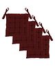 Angel Mommy Polycotton Decorative Damask Fabric Chairpad Back Support Seat Cushion with Ties and Handmade Quilting Set Of 4 Standard - Maroon