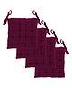 Angel Mommy Polycotton Decorative Damask Fabric Chairpad/Back Support/Seat Cushion with Ties and Handmade Quilting Set Of 4 16'x16' Inch Wine
