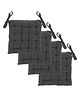 Angel Mommy Polycotton Decorative Damask Fabric Chairpad Back Support Seat Cushion with Ties and Handmade Quilting Set Of 4 - Grey