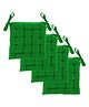Angel Mommy Polycotton Decorative Damask Fabric Chairpad/Back Support/Seat Cushion with Ties and Handmade Quilting Set Of 4 16'x16' Inch Green