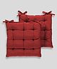 Angel Mommy Polycotton Decorative Damask Fabric Chairpad Back Support Seat Cushion with Ties and Handmade Quilting Set Of 2 Standard - Maroon