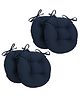 Angel Mommy Ultra Soft Round Twill Dining Chair Sofa Floor Seat & Back Cushions with Ties Set Of 4 - Blue