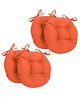 Angel Mommy Ultra Soft Round Twill Dining Chair Sofa Floor Seat & Back Cushions with Ties Set Of 4 - Orange