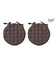 Angel Mommy Ultra Soft Round Twill Dining Chair Sofa Floor Seat & Back Cushions with Ties Set Of 2 - Brown