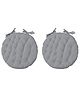 Angel Mommy Ultra Soft Round Twill Dining Chair Sofa Floor Seat & Back Cushions with Ties Set Of 2 - Grey