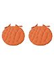 Angel Mommy Ultra Soft Round Twill Dining Chair Sofa Floor Seat & Back Cushions with Ties Set Of 2 - Orange