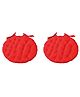 Angel Mommy Ultra Soft Round Twill Dining Chair Sofa Floor Seat & Back Cushions with Ties Set Of 2 - Red