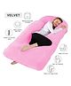 Angel Mommy Super Comfert J Shape Pregnancy Pillow with Velvet Zippered Cover, Large Pack of 1 - Pink