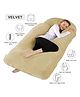 Angel Mommy Super Comfort J Shape Pregnancy Pillow with Velvet Zippered Cover, Large Pack of 1 - Cream