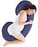 Angel Mommy Full Body C Shaped Pillow/Body Pillow/Lumbar Pillow with 100%  Velvet Zippered Cover for Pregnant Women - Dark Blue