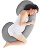 Angel Mommy Full Body C Shaped Pillow/Body Pillow/Lumbar Pillow with 100%Velvet Zippered Cover for Pregnant Women - Grey
